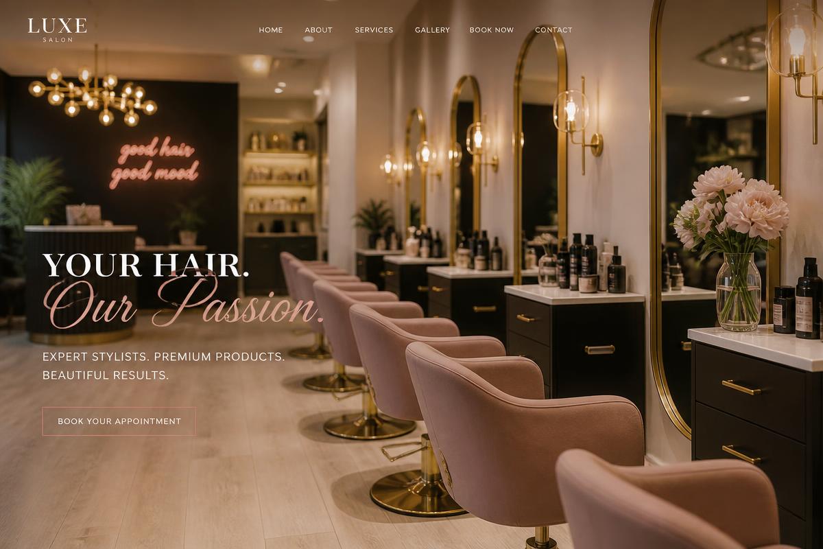 Hair Salon sample website design